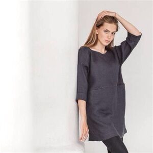 Linenfox Erika Tunic in Graphite Grey